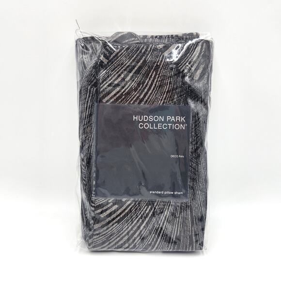 Hudson Park Deco Fan Collection Black/Metallic 28 x 20 Standard Pillow Sham - Picture 2 of 4